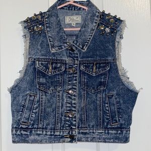 Rhinestones/beads sleeveless vest